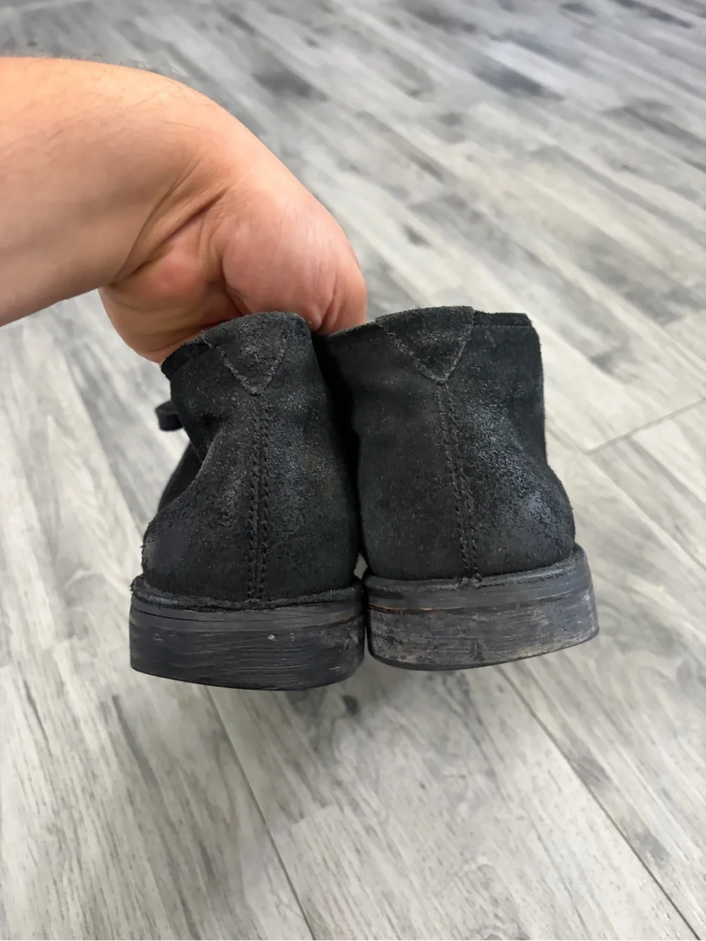 John Varvatos Black Suede Chukka Desert Boots